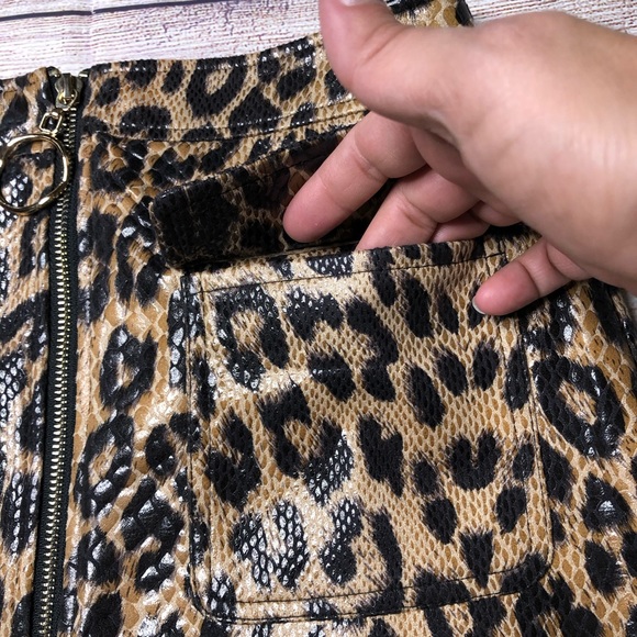 Herr Bottari small leopard print snakeskin texture mini skirt - Picture 4 of 6